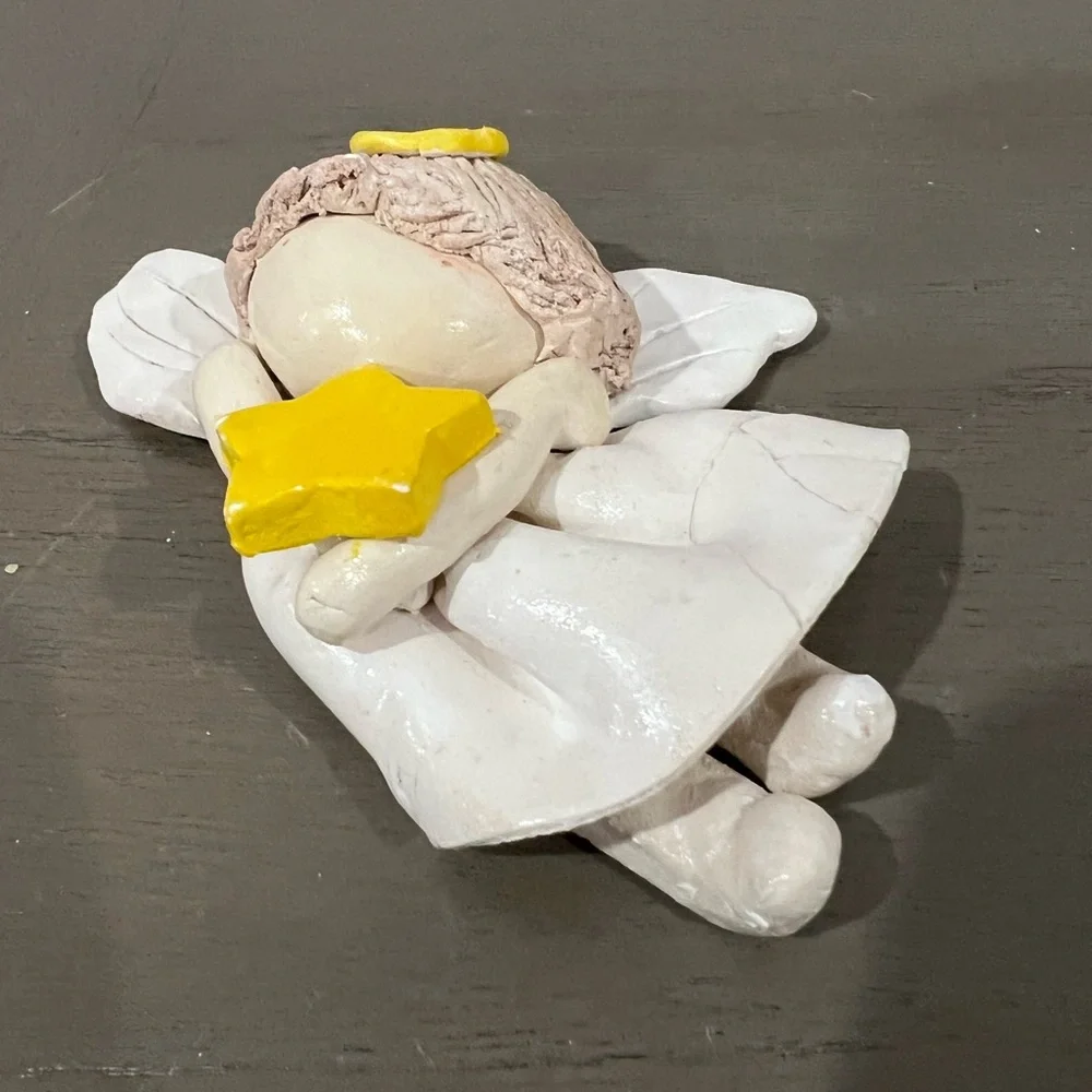 Target White Angel Ornament with Yellow Halo and Star